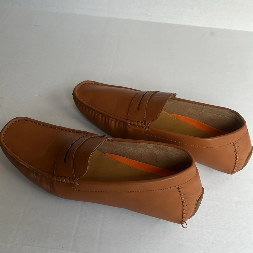 NWOT Jousen Milan, Italy Cognac SlipOn Penny Loafers - Picture 5 of 9